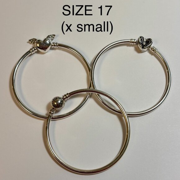 Set of 3 Sterling Silver Pandora Bangles - Picture 1 of 1